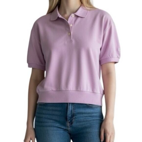 NWT Everlane The Organic Cotton Polo Shirt Short Sleeve Women's Small Mauve - Picture 14 of 15